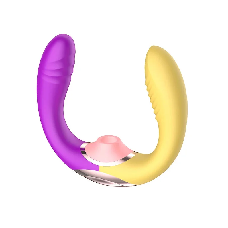 Vibrator twin joy-3 IN 1 Double Head Dildo Mutifunction Sucking Wearable Vibrator