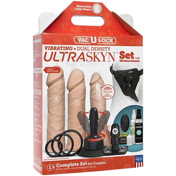 BDSM toy gag ideas-Vac-u-lock Vibrating Dual Density Ultraskyn Set W/wireless Remote