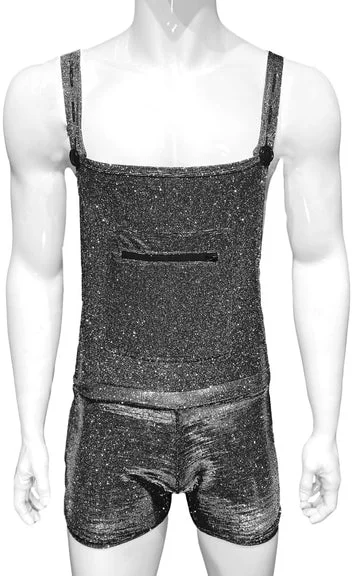 Sex toys with mild pulses-Glitter Overalls - Silver