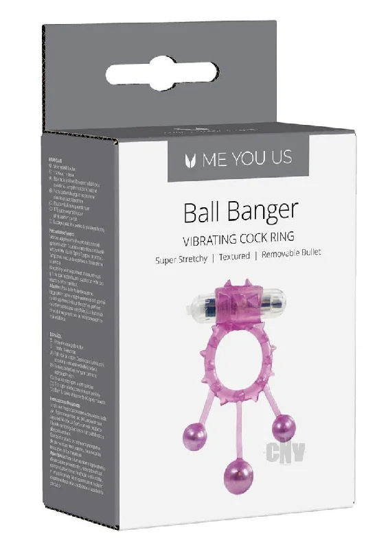 cock ring size variety-Myu Ball Banger Cock Ring Purple