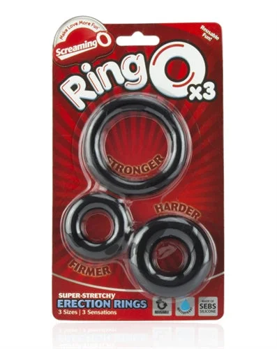 cock ring debut-Ringo X3 - 6 Count Box - Black