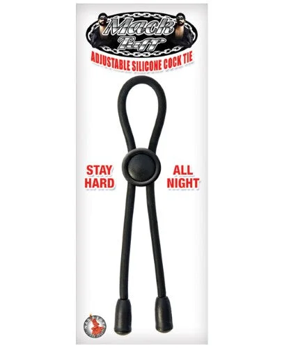 cock ring tease reveal-Mack Tuff Adjustable Silicone Cock Tie (Black) Lasso Bolo