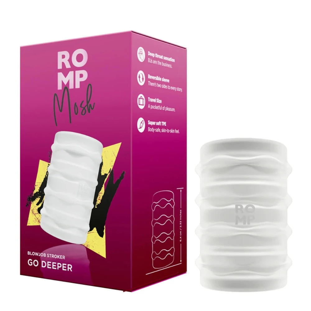 Premium air vibes-ROMP ''Mosh'' Blow Job Stroker -Frost