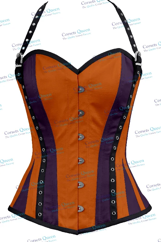 Corset for chic glamour-Edin Satin Overbust Corset With Strap