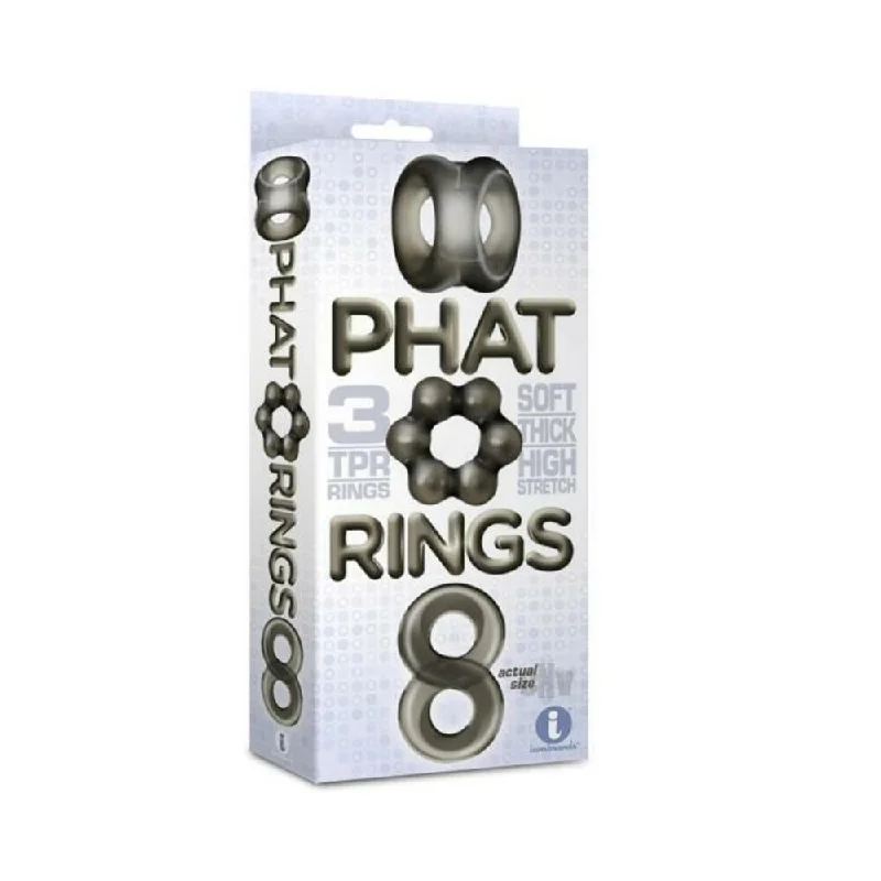 cock ring long short-The 9's Phat Rings Smoke 1 Chunky Cock Rings