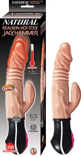 Vibrator light touch-Natural Real Skin Hot Cock Jackhammer Beige Vibrator