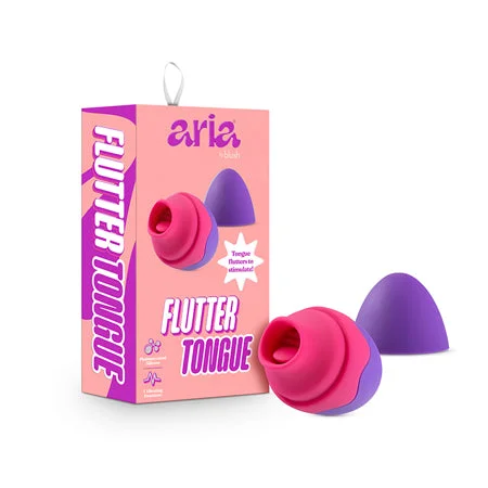 Vibrator angled design-Aria Flutter Tongue Rechargeable Silicone Flicking Vibrator Purple