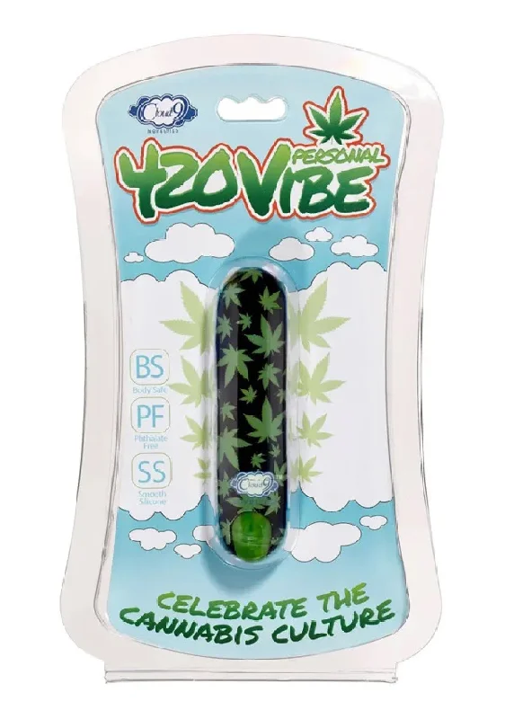 Vibrator discreet fun-420 Stubby Vibe Cannabis Leaf - Black/green