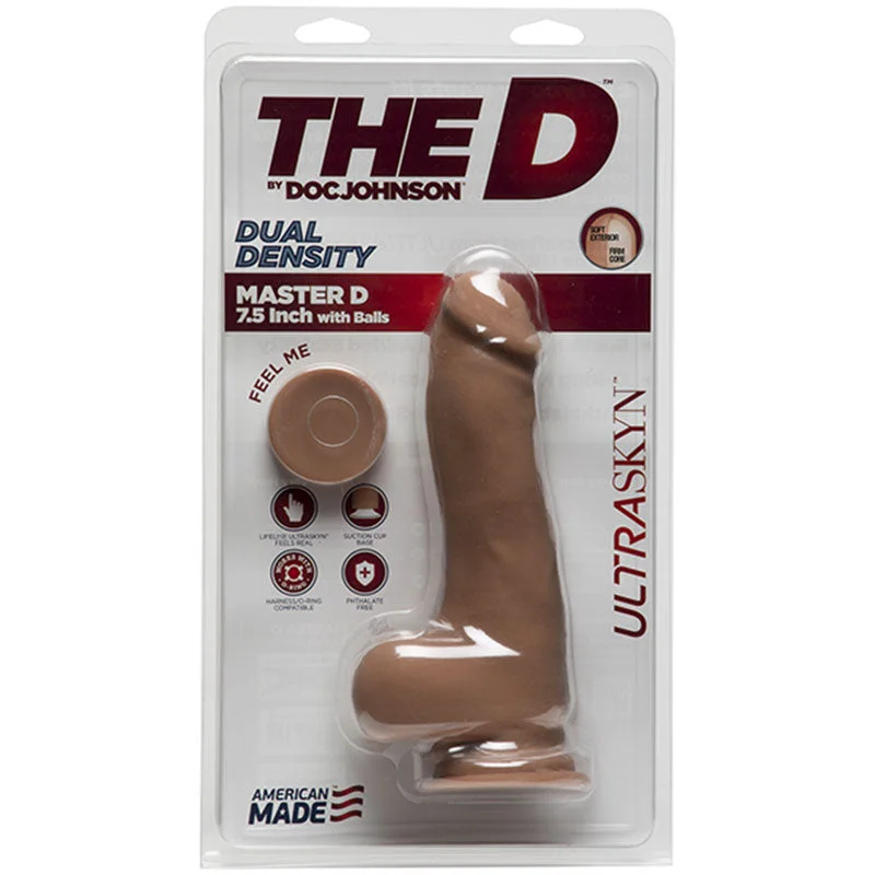 needle-thin-dildo-The D Master D 7.5 inches Dildo with Balls Ultraskyn Tan