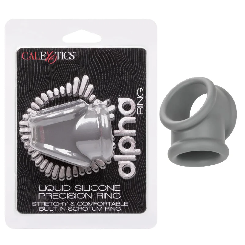 cock ring upgrades list-Calexotics ALPHA LIQUID SILICONE PRECISION RING Gray Cock and Ball Cock Ring