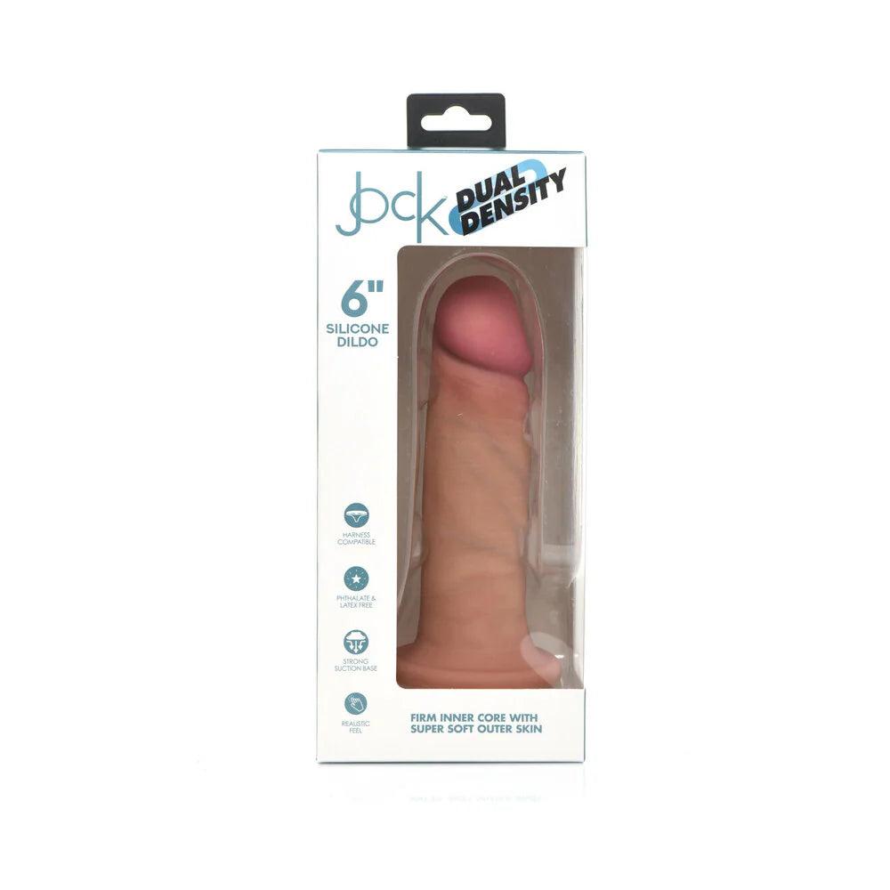 ultra-compact-dildo-Curve Toys Jock Dual Density 6 in. Silicone Dildo with Suction Cup