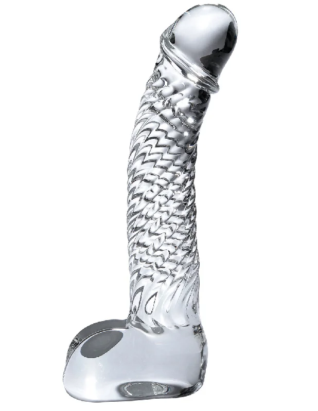 BDSM toy clamp looks-Icicles No 61 Glass Wavy Ribbed Dildo