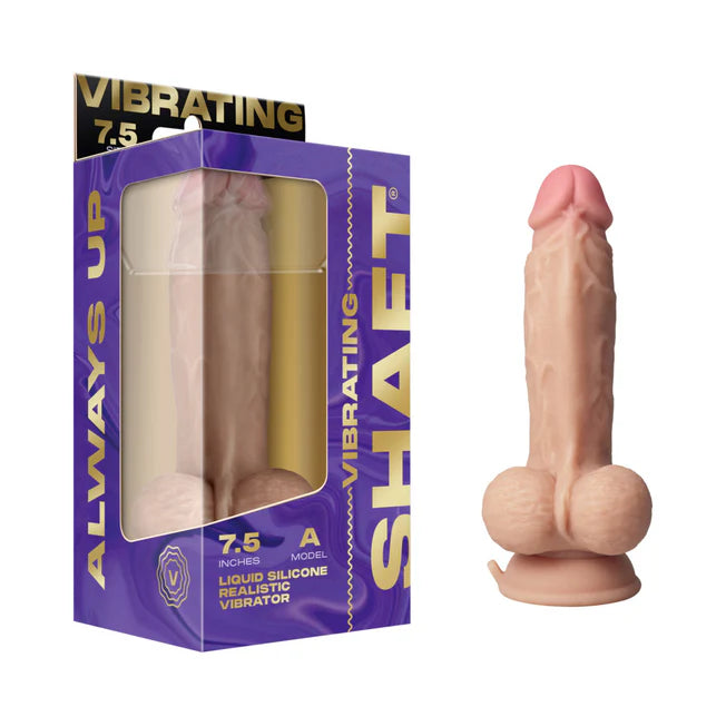 bubblegum-dildo-Shaft Model A Vibrating Silicone 7.5 inch Dildo - All Colors