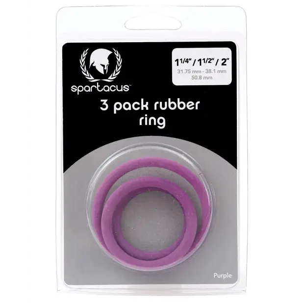 cock ring quick win-Spartacus Rubber Cock Ring (Set of 3)