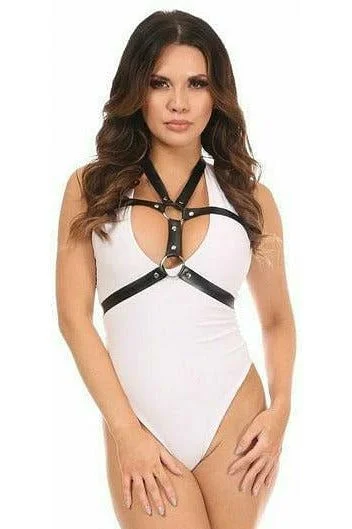 Lightweight sex toys for travel-Matte Faux Leather Body Harness