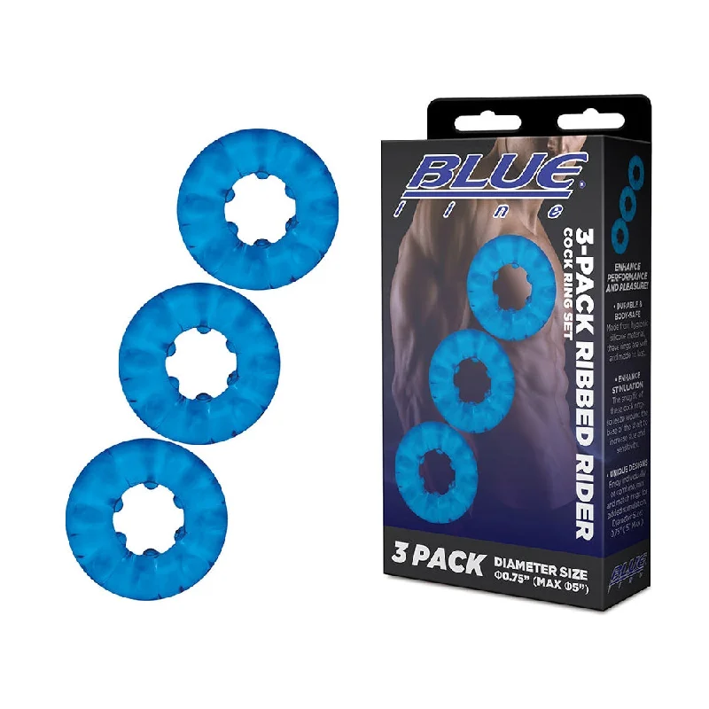 cock ring must do-3-Pack Ribbed Rider Cock Ring Set