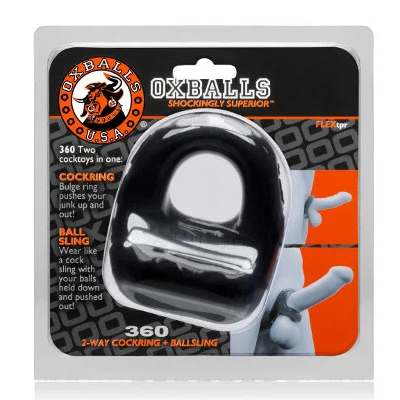 cock ring penny pinch-Oxballs 360 2-WAY COCK RING + BALLSLING Black