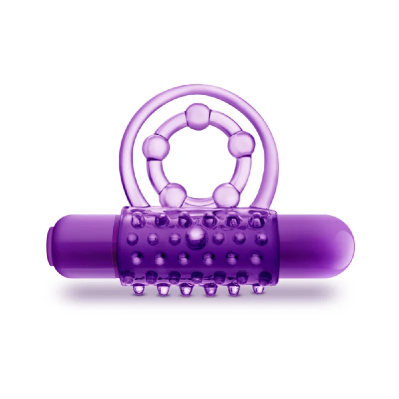 cock ring standing ovation-Blush Play With Me the Player Vibrating Double Strap Cockring - Purple