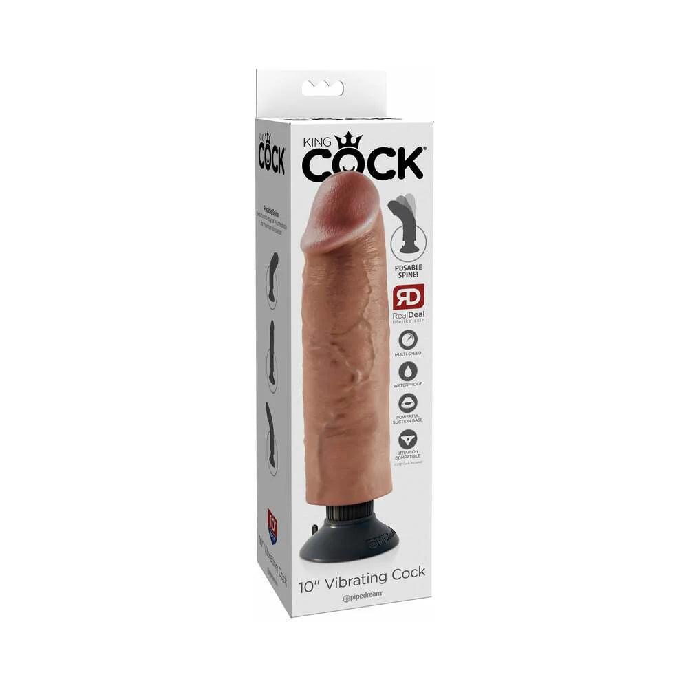 forged-dildo-Pipedream King Cock 10 in. Vibrating Cock Poseable Dildo With Suction Cup