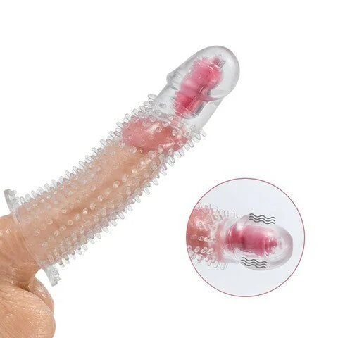 Vibrator refined style-Penis Extender Cap Vibrators Sleeve Enlargement Condoms with Spikes