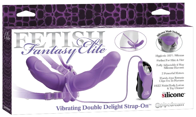 Vibrator deep buzz-Pipedream Products Fetish Fantasy Elite Vibrating Double Delight Strap-On