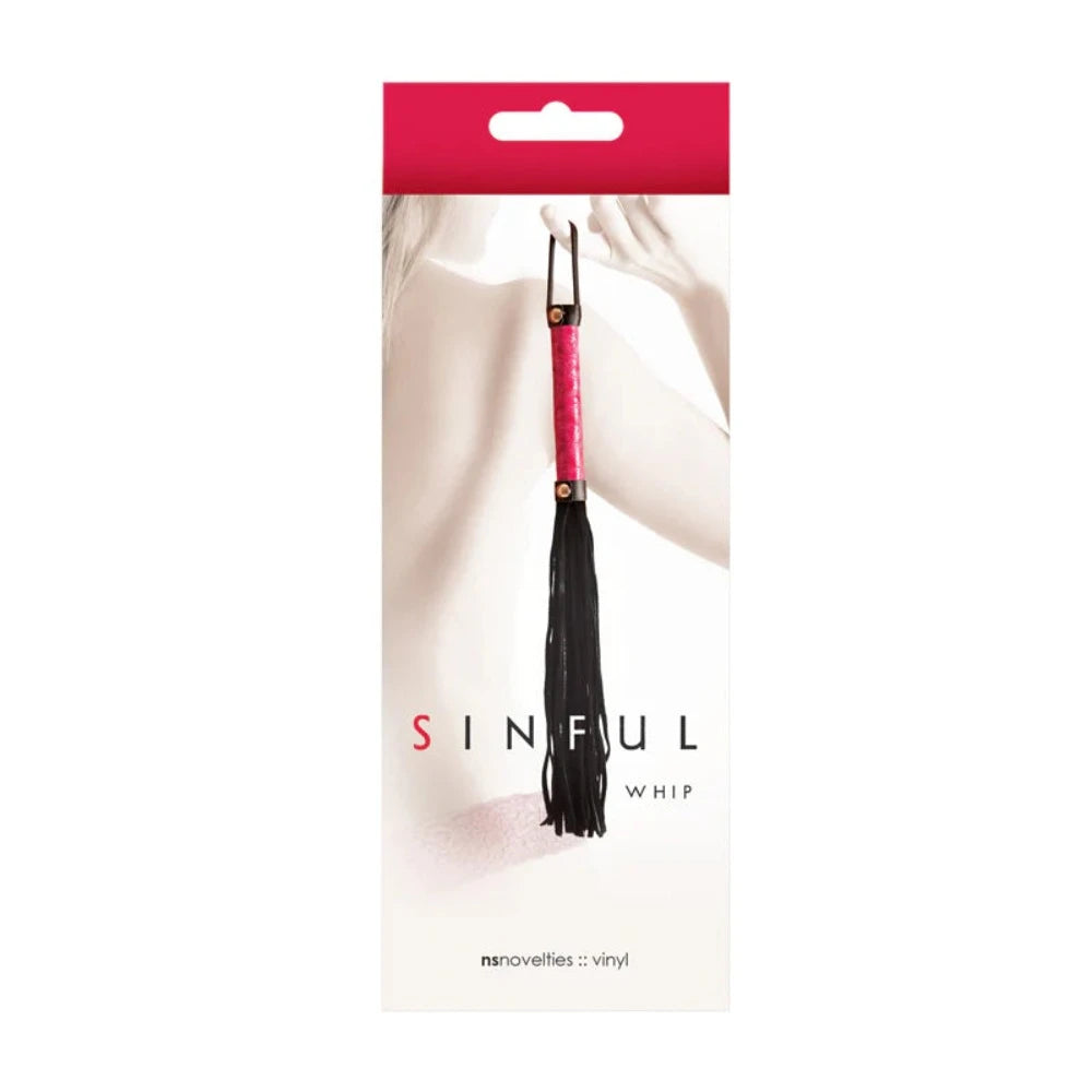 Sex toys for erotic duos-Sinful Vinyl Whip w/ Pink Handle