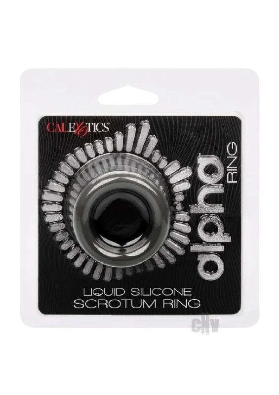 cock ring history-Alpha Liquid Silicone Scrotum Ring Gray