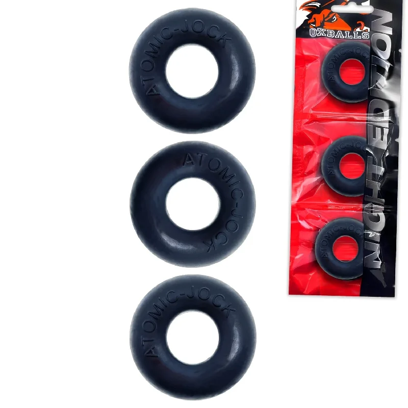 cock ring half way-Oxballs Ringer 3pk Cockrings Special Edition - Night Black