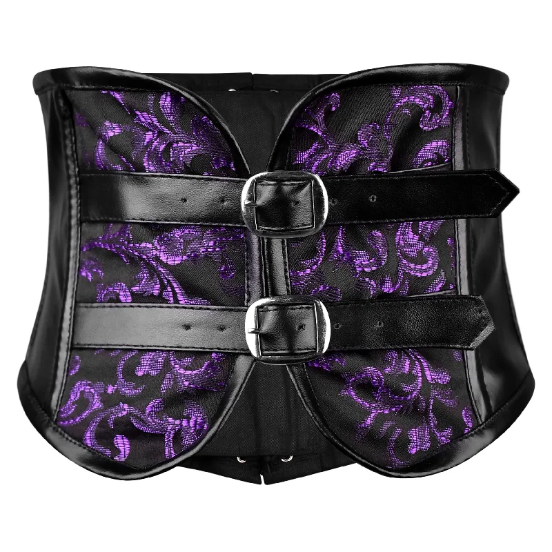 Corset dress for holiday style-Purple Short torso corset Belt - waist cincher