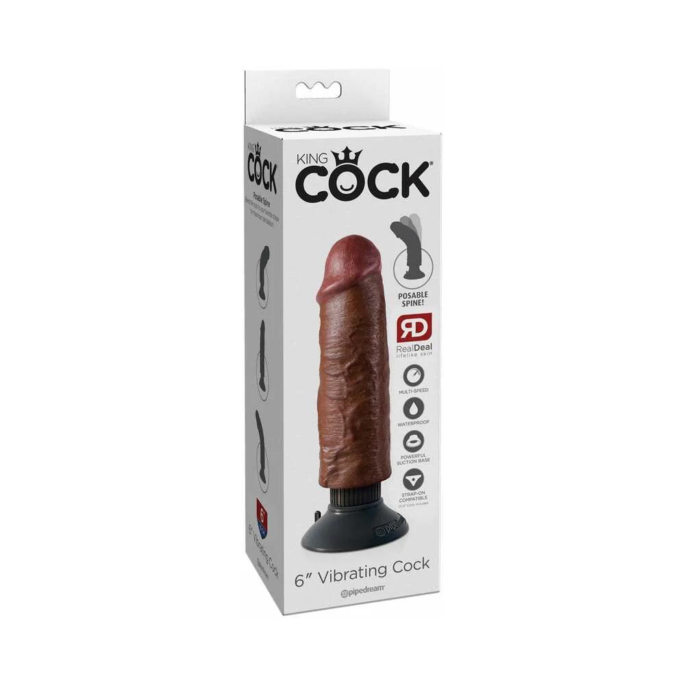 suede-dildo-Pipedream King Cock 6 in. Vibrating Cock Poseable Dildo With Suction Cup