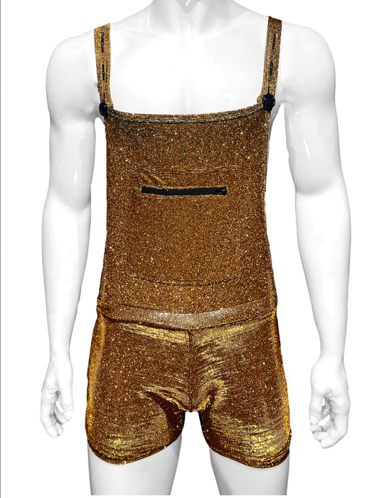 Bendable air vibrators-Glitter Overalls - Gold