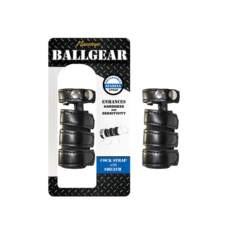 cock ring guest star-Ballgear Cock Strap With Sheath Black