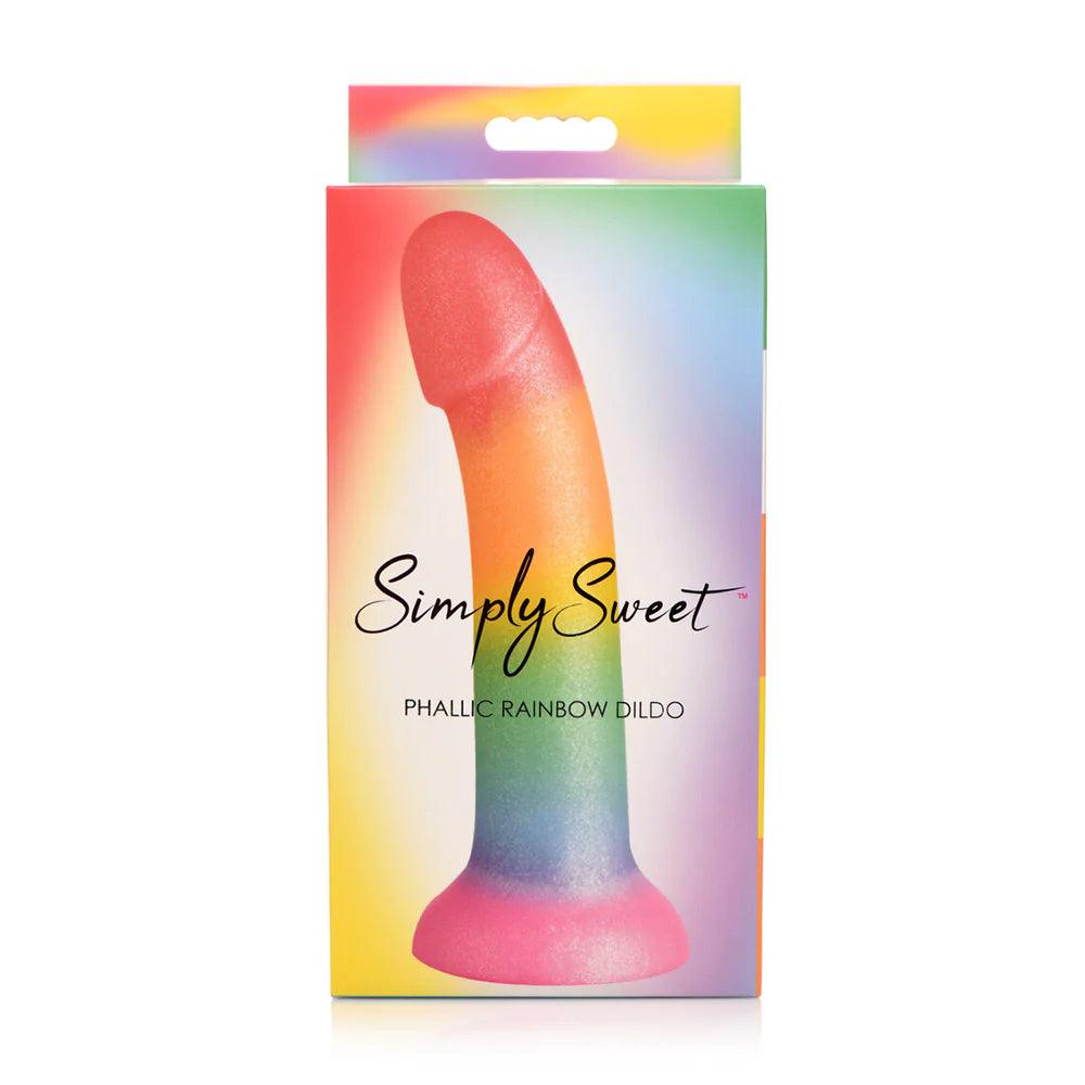 olive-dildo-Simply Sweet Phallic 6.5 in. Silicone Dildo Rainbow