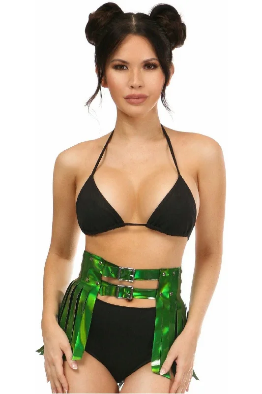 Sex toys for mutual fun-Green Holo Fringe Skirt