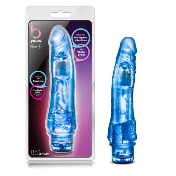 Vibrator lone treat-B Yours Vibe number 7 Blue Realistic Vibrator