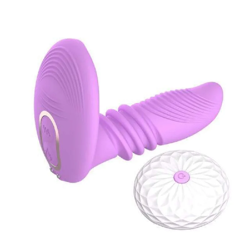 Vibrator smooth material-Grooved Thrusting Vibrator Dildo Silicone |/|Vibrating Pulsating Automatic