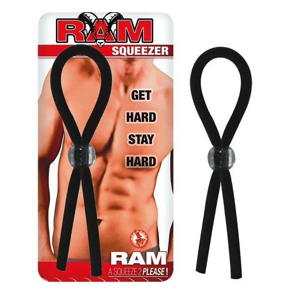 cock ring social media-RAM Squeezer - Black -Cock Ring