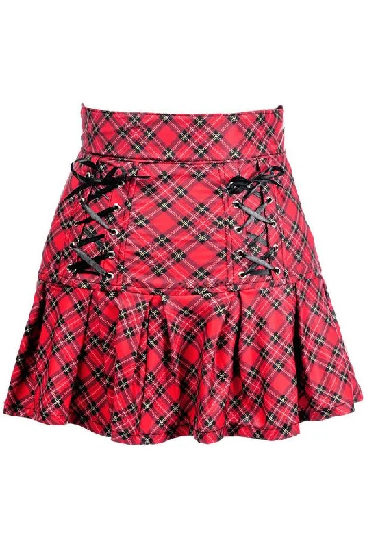 Vibrators with warm tips-School Girl Plaid Lycra Skirt L/6X