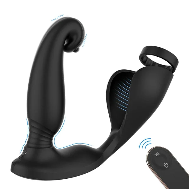 Vibrator chart topper-Wireless Remote Anal Vibrator Prostate Massager Testicular Massage Butt Plug Delay Ejaculation Ring