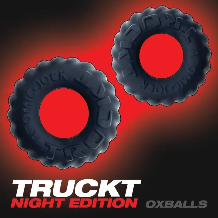 cock ring encore-Oxballs Night Edition TRUCKT 2 PIECE COCK RING + BALLRING + SHAFTRING SET BLACK