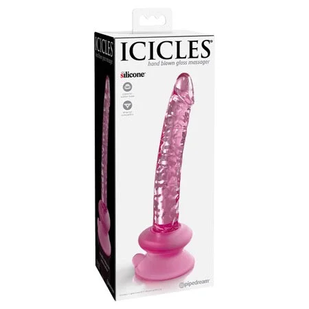 split-end-dildo-Icicles No. 86  Glass Dildo With Suction Cup 7 inch