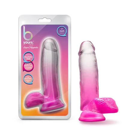 earth-tone-dildo-B Yours Magnolia Dildo 7 inch Fuchsia