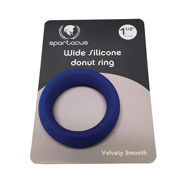 cock ring hands on-Spartacus 1.5" Wide Silicone Donut Ring - Blue