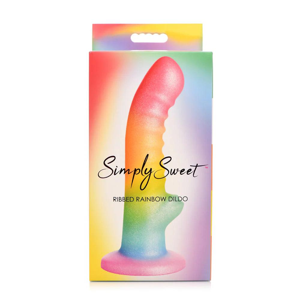 elastic-dildo-Simply Sweet Ribbed 6.5 in. Silicone Dildo