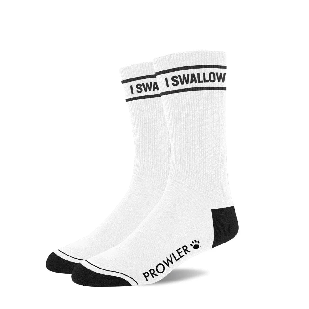 Textured prostate beads-Prowler ''I Swallow'' Socks -White