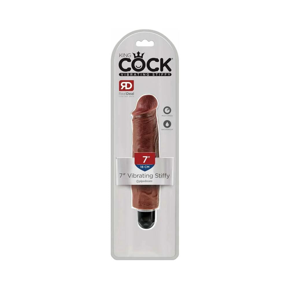 fade-color-dildo-Pipedream King Cock 7 in. Vibrating Stiffy Realistic Dildo