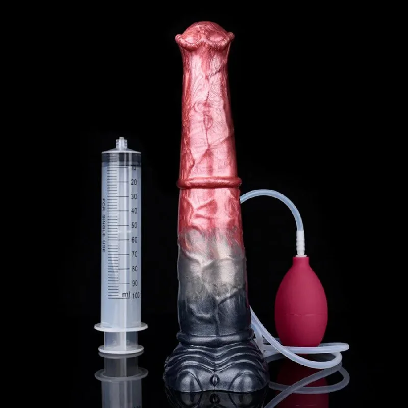 Organic BDSM toy materials-10 Inches Squirting Horse Cock Sex Toy