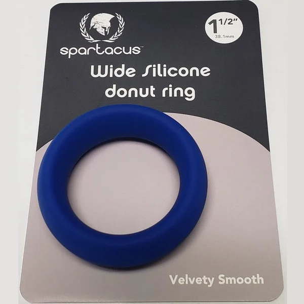 cock ring pioneers-Spartacus WIDE SILICONE DONUT RING Blue 1.5 inch