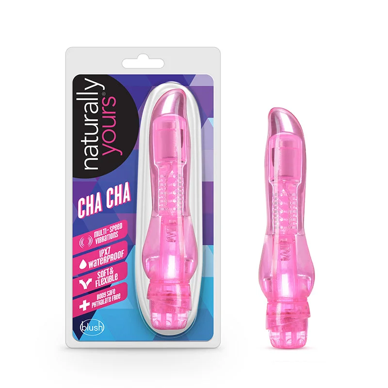 Vibrator tempo settings-Blush Naturally Yours Cha Cha Slimline Vibrator Pink