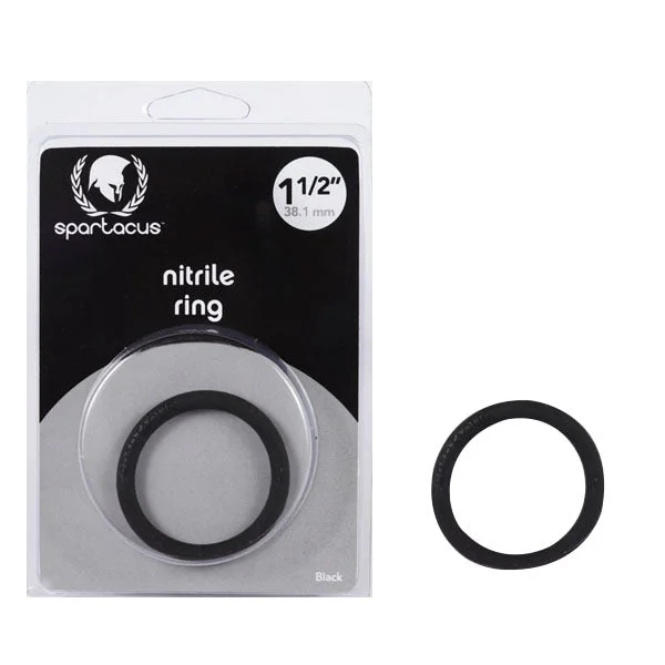 cock ring duet-Spartacus Nitrile Cock Ring Black 1.5 inch